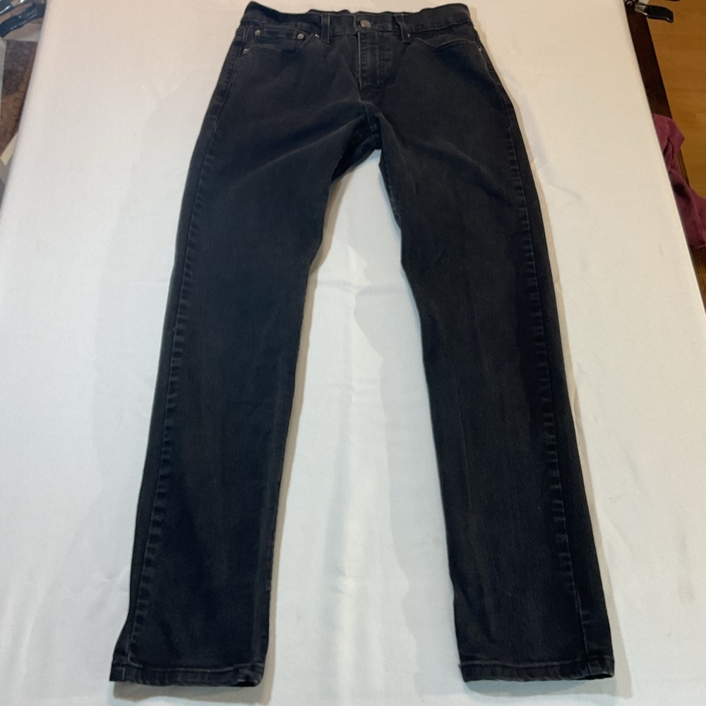 Levi Strauss Mens 502 Black Stone Washed Denim Jean Pants, Size 30W 32L Red Tab